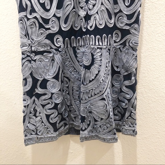 NWOT JS Collections Soutache Midi Dress Navy Sky - Picture 4 of 14